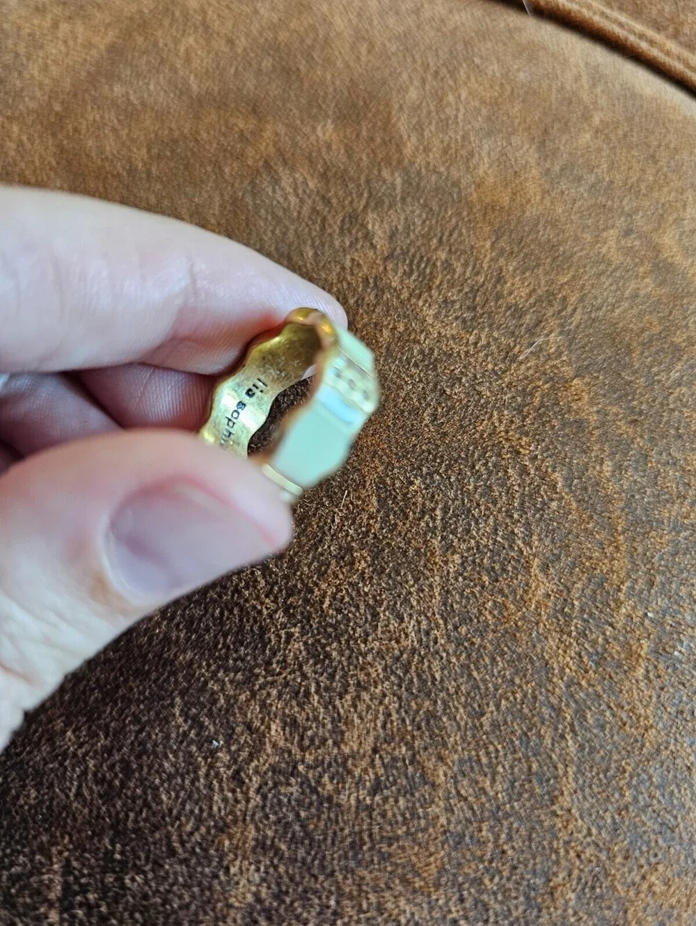 vintage Lia Sophia multi-section band Ring Womens Sz 6 Cream Gold